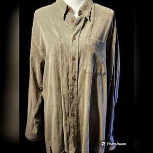 Bacharach Men's L button-down. Brown